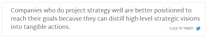 Tweet this quote: Companies who do project strategy well are better positioned to reach their goals