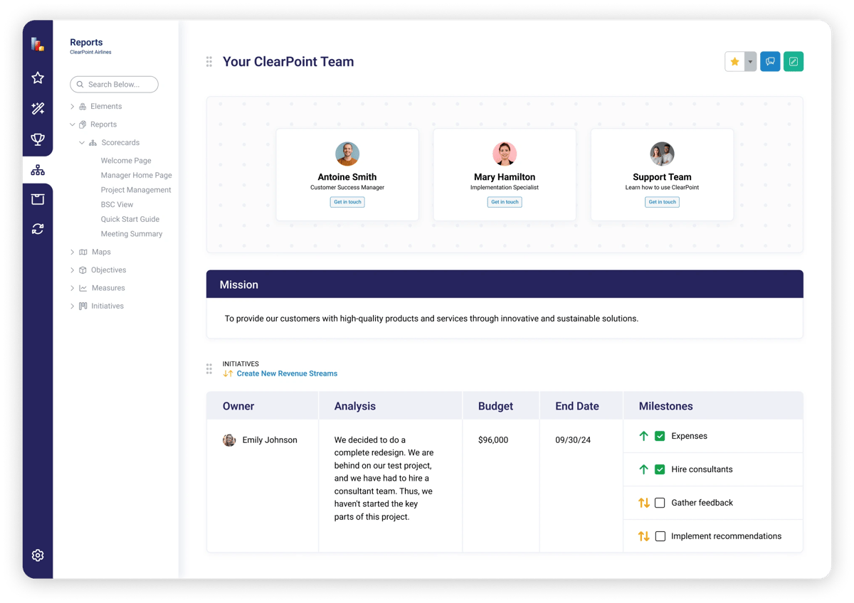 ClearPoint Strategy Customer Success