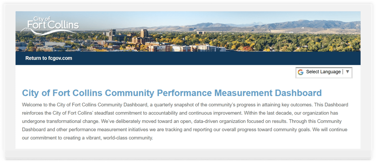 City of Fort Collins Public Dashboard