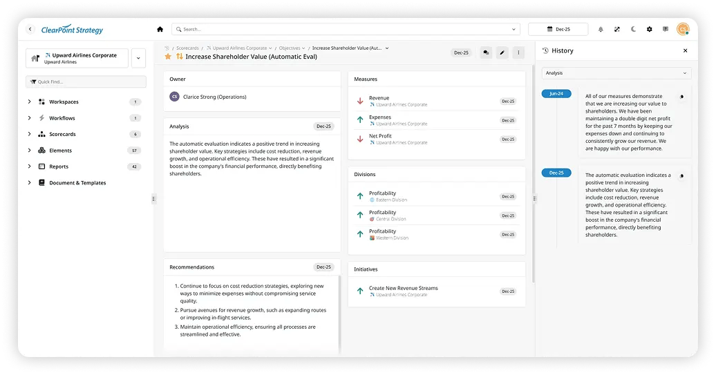 ClearPoint Strategy Version History